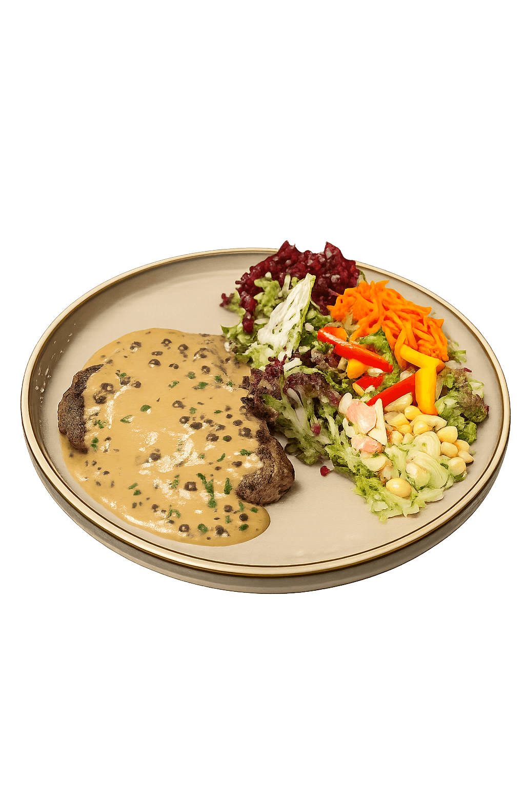 Rinds-Entrecôte «Café de Paris oder Pfeffersaucе»